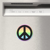 Pastel Rainbow Peace Sign Magneet (Insitu (Vaatwasser))
