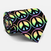 Pastel Rainbow Peace Sign Stropdas (Opgerold)