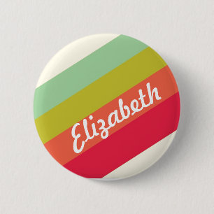 Pastel Rainbow Persoonlijke naam Ronde Button 5,7 Cm