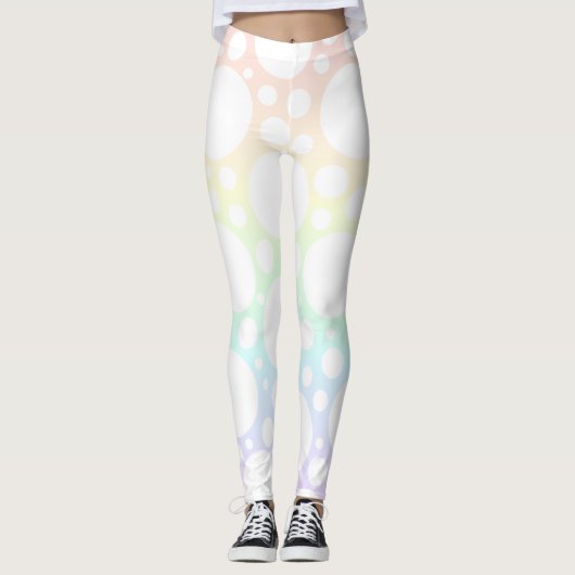 Pastel Rainbow Polka Dot Leggings (Devant)