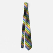 Pastel Rainbow Polka Dots Black Stropdas (Achterkant)