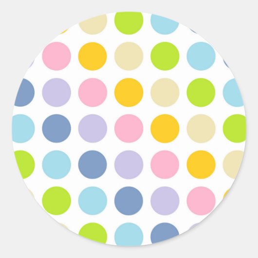 Pastel Rainbow Polka Dots Ronde Sticker (Voorkant)