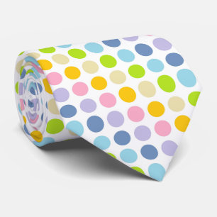 Pastel Rainbow Polka Dots Stropdas