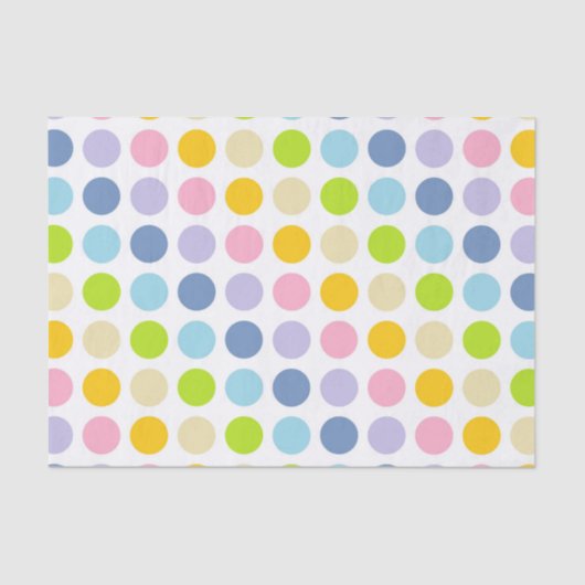 Pastel Rainbow Polka Dots Tissuepapier (Voorkant)