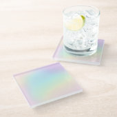 Pastel Rainbow Prismatic Lesbian Wedding Glazen Onderzetter (Schuin)