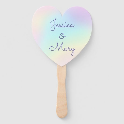 Pastel Rainbow Prismatic Lesbian Wedding Handwaaier (Voorkant)