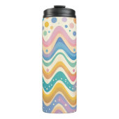 Pastel Rainbow Retro Abstract Design Thermosbeker (Voorkant)