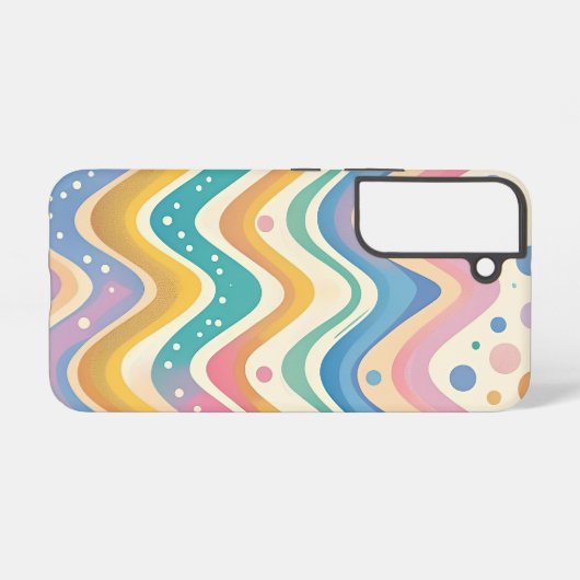 Pastel Rainbow Retro Abstract Samsung Galaxy Hoesje (Achterkant horizontaal)