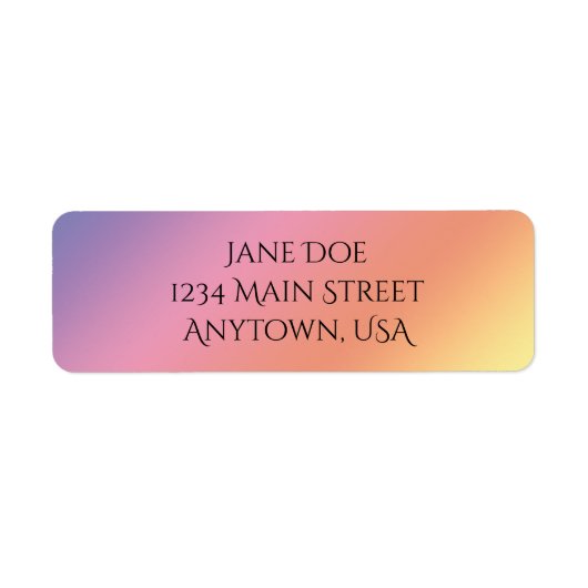 Pastel Rainbow Return Address Label (Voorkant)