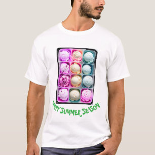 Pastel Rainbow Scoop Ice Cream Delight Zomer T-shirt