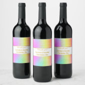 PASTEL RAINBOW SPOT PATROON  WIJN ETIKET (Flessen)