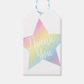 Pastel Rainbow Star-Baby shower Cadeaulabel (Voorkant)