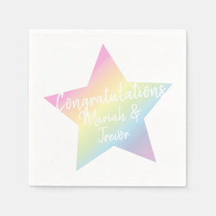 Pastel Rainbow Stars Baby shower Simple Moderne Servet
