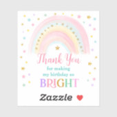 Pastel Rainbow Stickers Favoriser Anniversaire (Feuille)