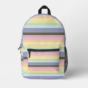 Pastel Rainbow Striped Print Cut Naaizak Bedrukte Rugzak