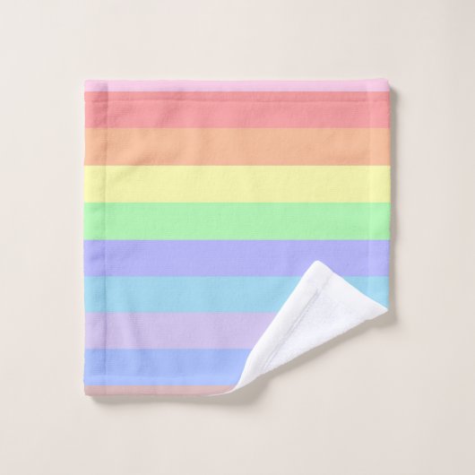 Pastel Rainbow Stripes (Gant de toilette)