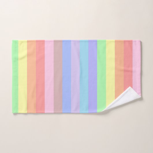 Pastel Rainbow Stripes (Serviette à main)