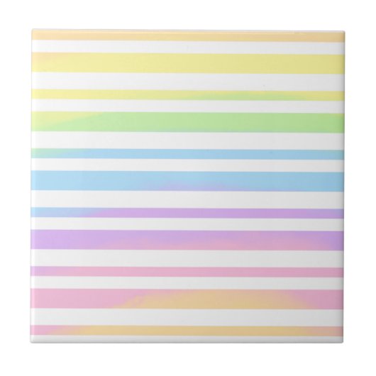 Pastel Rainbow Stripes Abstract Blur Art Design Tegeltje (Voorkant)