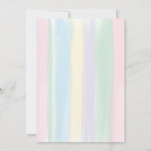 Pastel Rainbow stripes Baby shower Invitation (Dos)