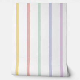 Pastel Rainbow Stripes Behang