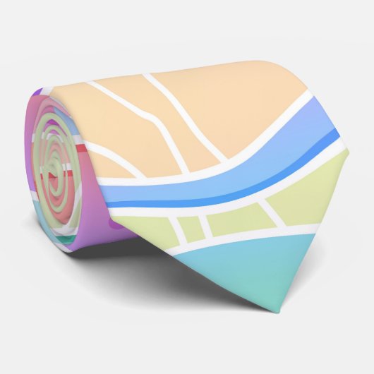 PASTEL RAINBOW STRIPES CRAVATE (Roulé)