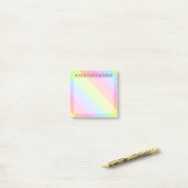 Pastel Rainbow Stripes Nom Post-It® Notes (Sur un bureau)