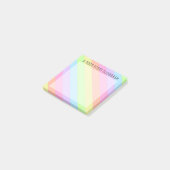 Pastel Rainbow Stripes Nom Post-It® Notes (Incliné)