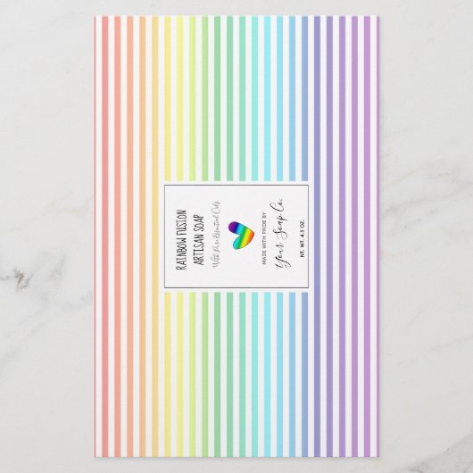 Pastel Rainbow Stripes Pattern Artisan Soap Wrapen (Voorkant)