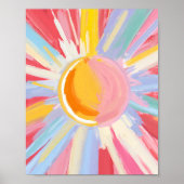 Pastel Rainbow Sun Burst Poster Imprimer (Devant)