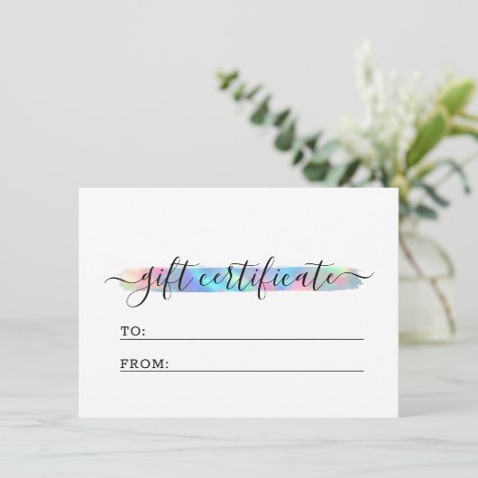 Pastel Rainbow Swash Logo Cadeft Certificate Kaart (Staand voorkant)