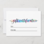 Pastel Rainbow Swash Logo Cadeft Certificate Kaart (Voorkant)