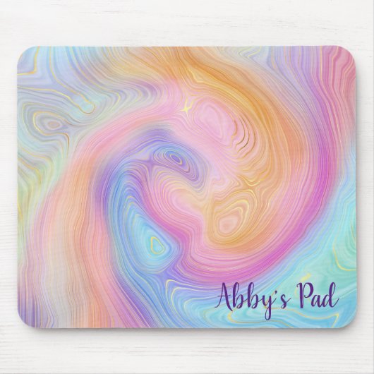 Pastel Rainbow Swirl Muismat (Voorkant)