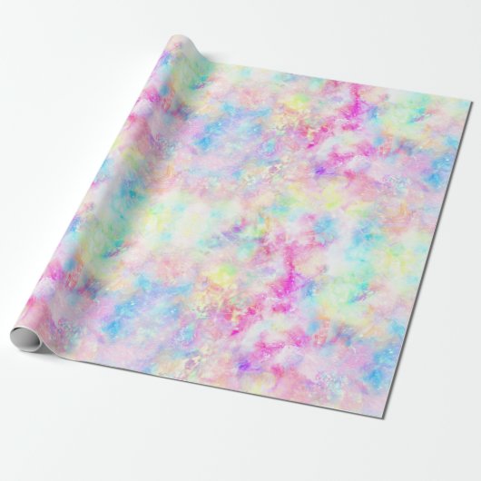 Pastel Rainbow Tie Dye Cadeaupapier (Uitgerold)