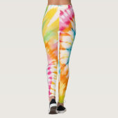 Pastel Rainbow Tie Dye Spiral Pattern Leggings (Achterkant)