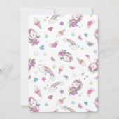 Pastel Rainbow Unicorn Birthday Party, elke leefti Kaart (Achterkant)