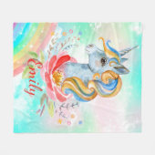 Pastel Rainbow Unicorn Couverture polaire personna (Devant (Horizontal))