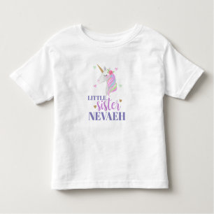 Pastel Rainbow Unicorn & Hearts Little Sister Todd Kinder Shirts