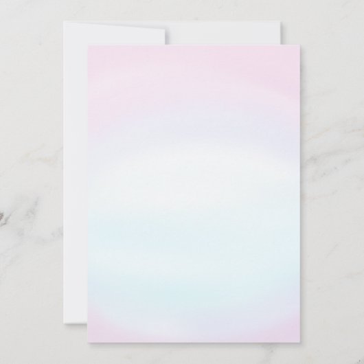 Pastel Rainbow Unicorn Sparkles 1e verjaardag Kaart (Achterkant)