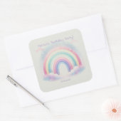 Pastel Rainbow Verjaardagsfeest Plein Stickers (Envelop)
