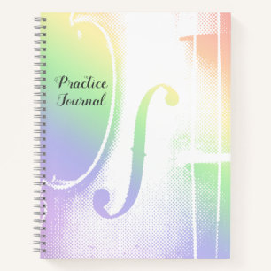 Pastel Rainbow Viool Lessen Praktijkjournaal Notitieboek