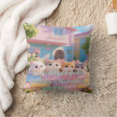 Pastel Rainbow Wall & Fleurs, Coussin doux (Couverture)