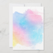 Pastel Rainbow Watercolor Invitation d'anniversair (Dos)
