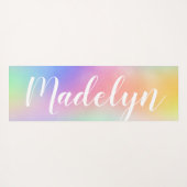 Pastel Rainbow-Waterverf Aangepaste scriptnaam Yogamat (Achterkant (horizontaal))