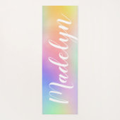 Pastel Rainbow-Waterverf Aangepaste scriptnaam Yogamat (Achterkant)