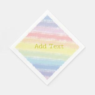 Pastel Rainbow Waterverf aangepaste tekst Baby sho Servet