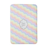 Pastel Rainbow Waves Bath Mat (Voorkant Verticaal)