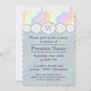 Pastel Rainbow Waves Party uitnodiging