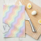Pastel Rainbow Waves Serviette de cuisine (Quart Plié)