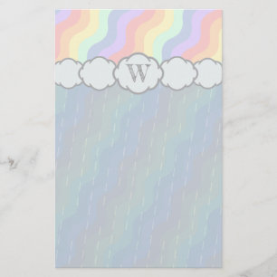 Pastel Rainbow Waves Stationery Briefpapier