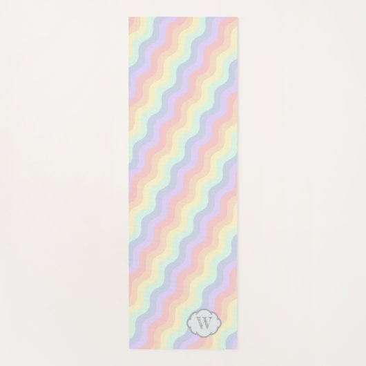 Pastel Rainbow Waves Yoga Mat (Voorkant)